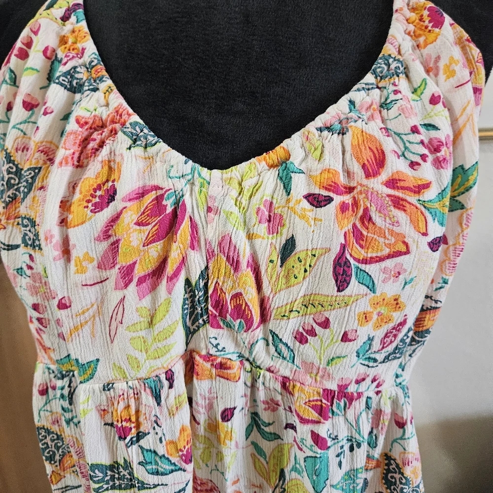 Floral halter dress. Size L - Picture 2 of 8